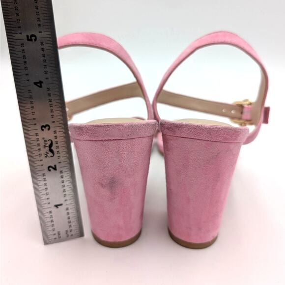 Stuart Weitzman Crystal Buckle 75 Block Heel Sandals Pink Size US5.5 EU36 - Picture 4 of 12